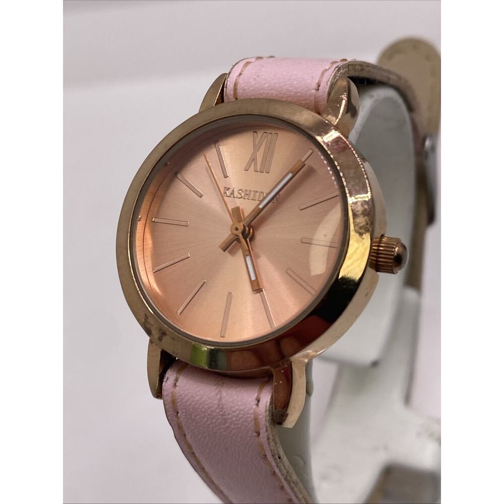 Womens Rose Gold Pink Watch New Battery